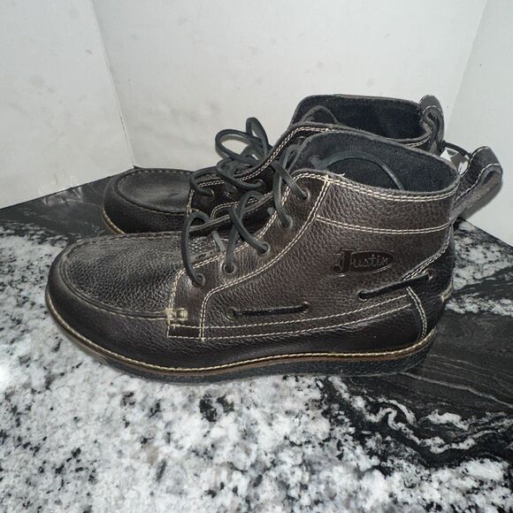 Mens Justin Brown Solace Charcoal Gray Leather Boots Style 281 Size 10.5 EE main image 14